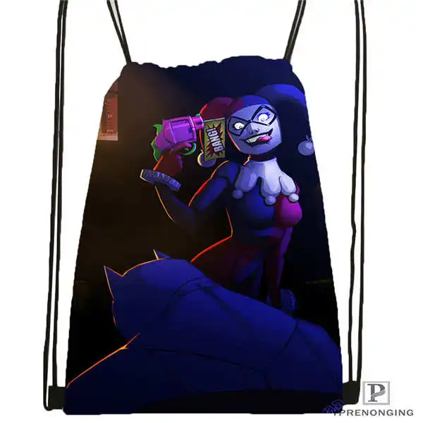 Custom harley quinn 03 Drawstring Backpack Bag Cute Daypack Kids Satchel Black Back 31x40cm 20180611 02