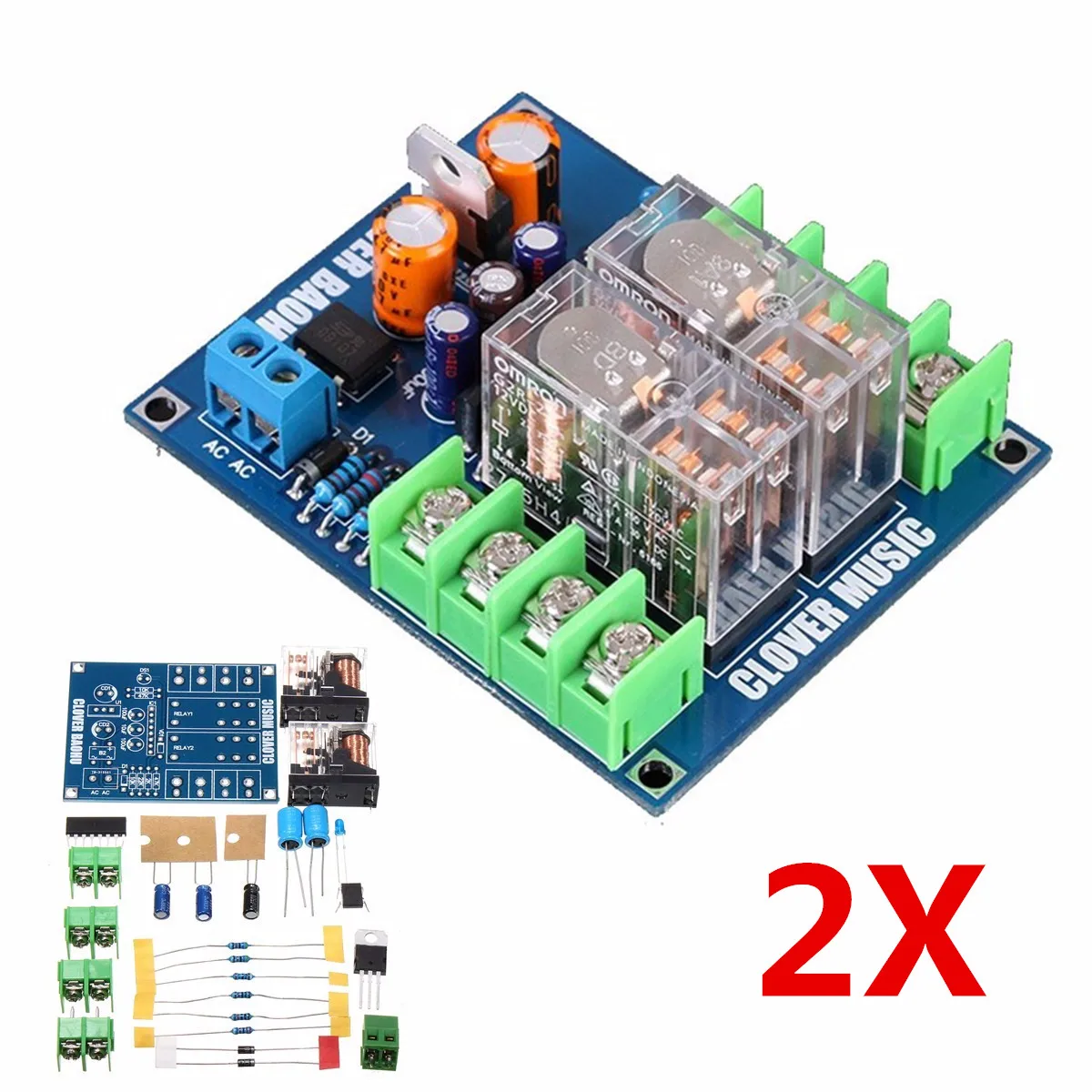 

New AC 12-24V 2PCs Dual Relay 7812+UPC1237 Speaker Protection Board Module Kit For HIFI DIY Mini Easy Installed Dual Relay Kits
