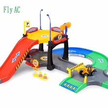 1 SET Children s DIY toys urban engineering parking lot puzzle toys toys Assembled track parking