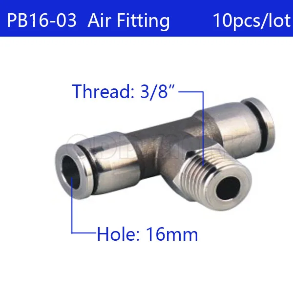 

Free shipping 10pcs/lot 16mm to 3/8" PB16-03,304 Stainless Steel Tee Male Connector
