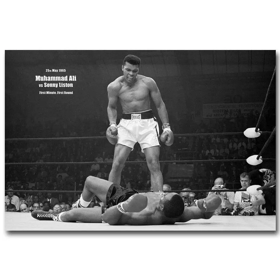 

1340A Muhammad Ali v Sonny Liston Boxing-Wall Sticker Silk Poster Light Canvas Decoration