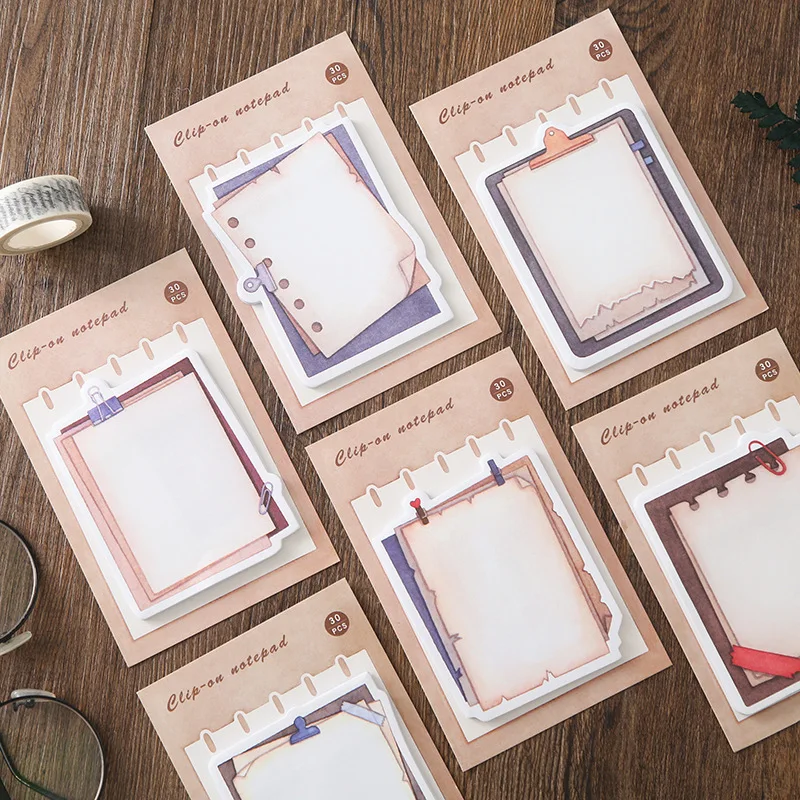 

30pc/ Study&Work Plan Simple and retro Sticky Notes Post Memo Stationery Originality Office Accessory School Supplies .