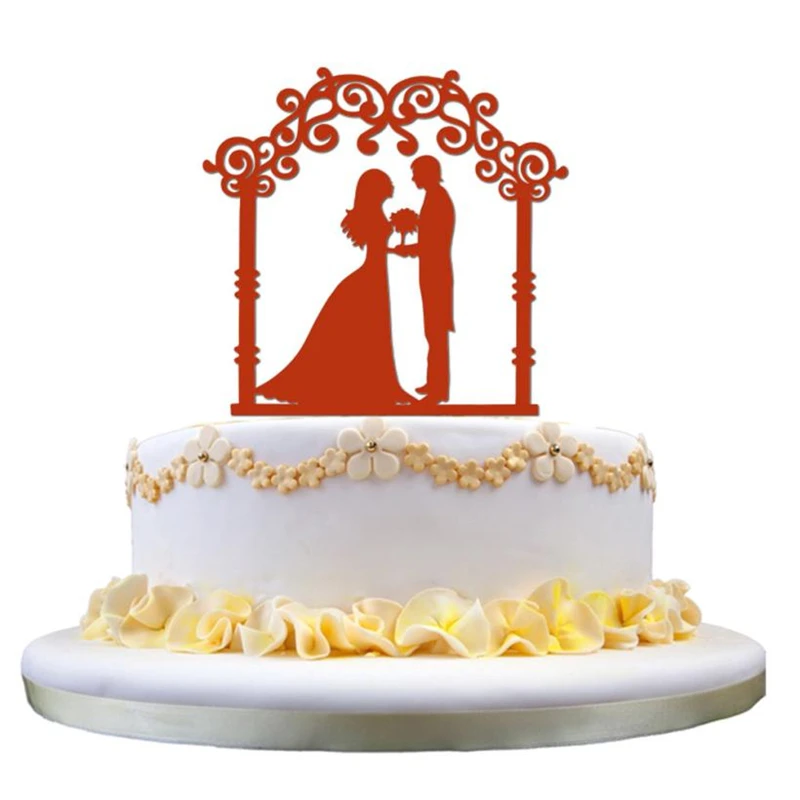 2018 New Creative Wedding Cake Topper Insert Card Love Groom And Bride Acrylic Cake Decoration Practical Lightweigh C0406#30    11