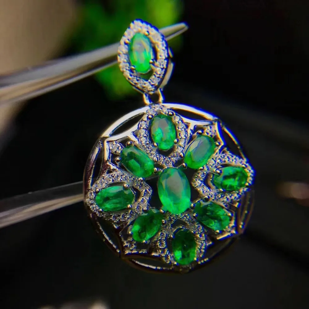 Pendentif diopside vert naturel pendentif pierre précieuse naturelle 925 argent sterling mode éléga