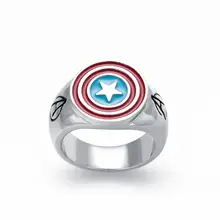 Модные украшения кольцо для мужчин Мстители супер герой фильм Капитан американское кольцо щит логотип эмалированное кольцо для женщин и мужчин подарок