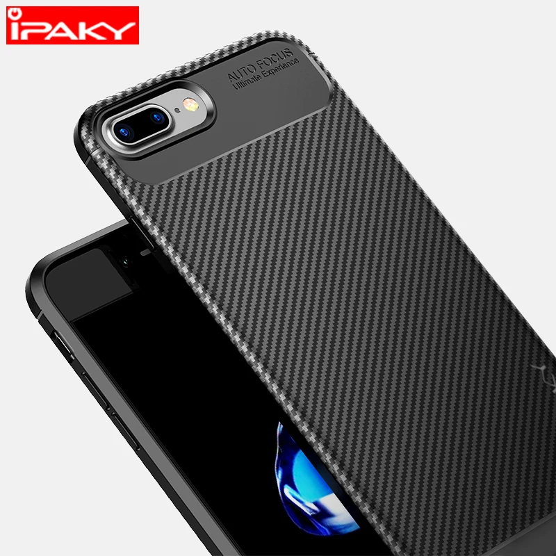cheap for iPhone 8 7 Case IPAKY for iPhone 6 6s Plus Case Silicone TPU Carbon Fiber Back Hybrid Armor Shockproof for iPhone X Case