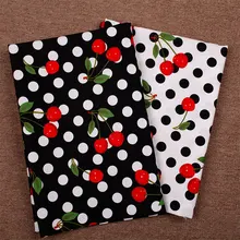 Leo & lin diy artesanato pano tecido preto/branco grande bob alguns vermelho cereja o algodão impresso tissus 50cm