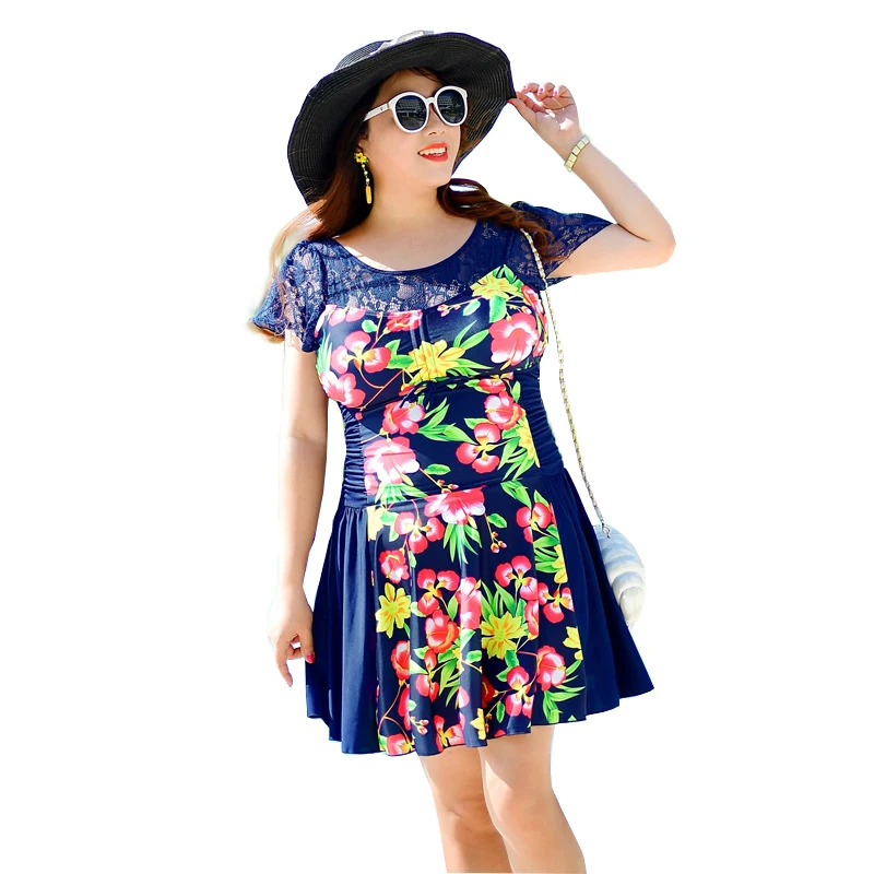 3XL-7XL Large Size Swimwear One Piece 2017 Summer Black Flower Bathing Suit Slim Lace Sleeve Beachwear Women Plus Size Swimsuit plus-size-black-swimsuit : image 3XL-7XL Large Size Swimwear One Piece 2017 Summer Black Flower Bathing Suit Slim Lace Sleeve Beachwear Women Plus Size Swimsuit plus-size-black-swimsuit