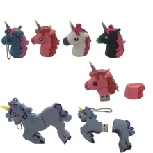 

New Style Cartoon Unicorn USB Flash Drives Real Capacity Horse Pen Drive 4GB 8GB 16GB 32GB 64GB Minions Memory Stick Pendrives