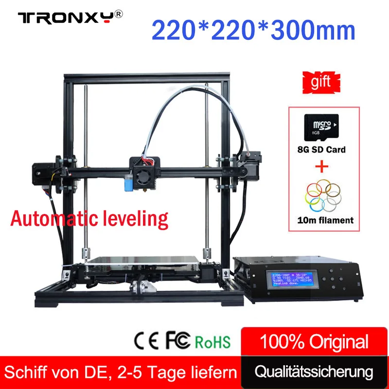 

Tronxy Upgraded 3D printer DIY kit Quality High Precision Reprap extruder Auto leveling Aluminium Structure Metal 3D printer kit