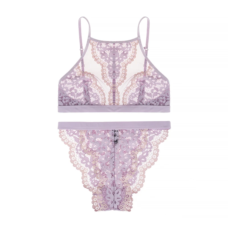 CINOON Lace Underwear sexy lingerie crop top embroidery Underwear ultrathin floral transparent women bra brief set for brassiere CINOON Lace Underwear sexy lingerie crop top embroidery Underwear ultrathin floral transparent women bra brief set for brassiere