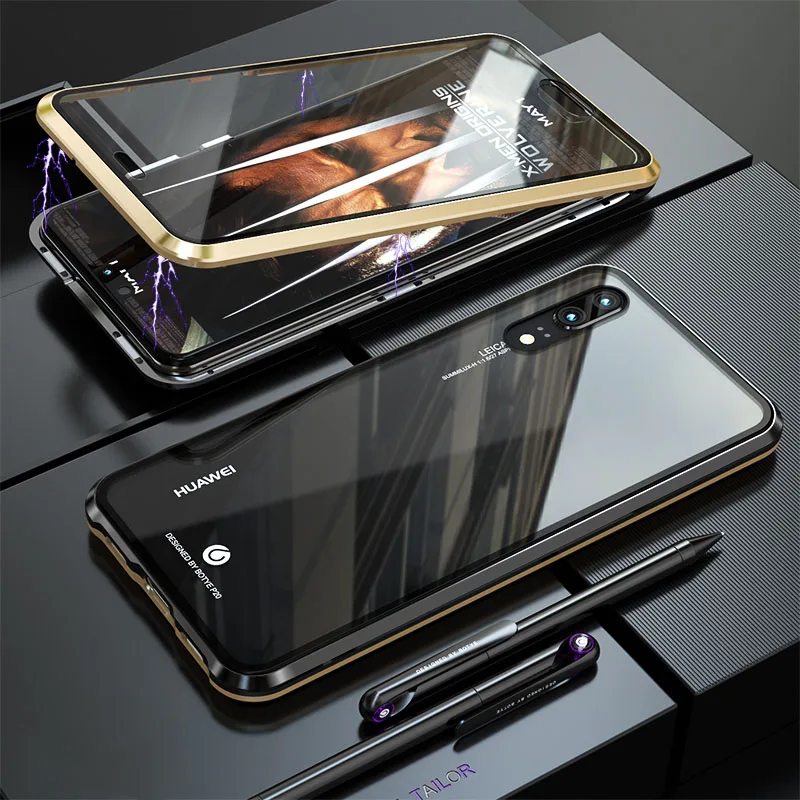 

Luxury Magnetic Adsorption Metal Case for Huawei P20 Magnet 360 Full Protect Phone Case Cover for Huawei P20 Pro