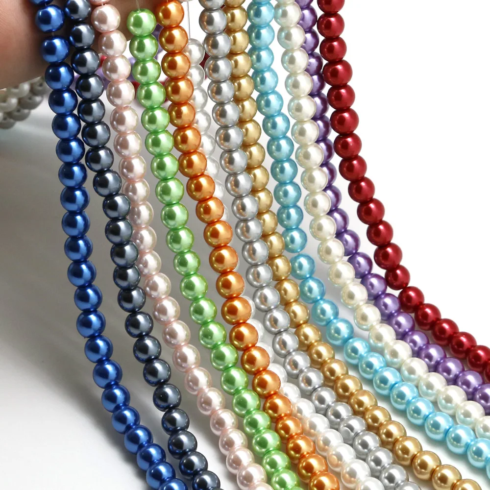 Gehemmt Fertigkeit Diy Ohrringe Armband Perlen Halsband Halskette Selbstbewusst Unsicher Befangen Verlegen Mischfarben 4-10mm Runde Form Imitation Perle Perlen Für Die Schmucksachen