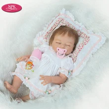 NPK Adora Спящая девочка полное Силиконовое боди Reborn Baby кукла для игры в дочки-матери игрушки Реалистичные куклы новорожденных детей Реалистичная кукла Bathe игрушка