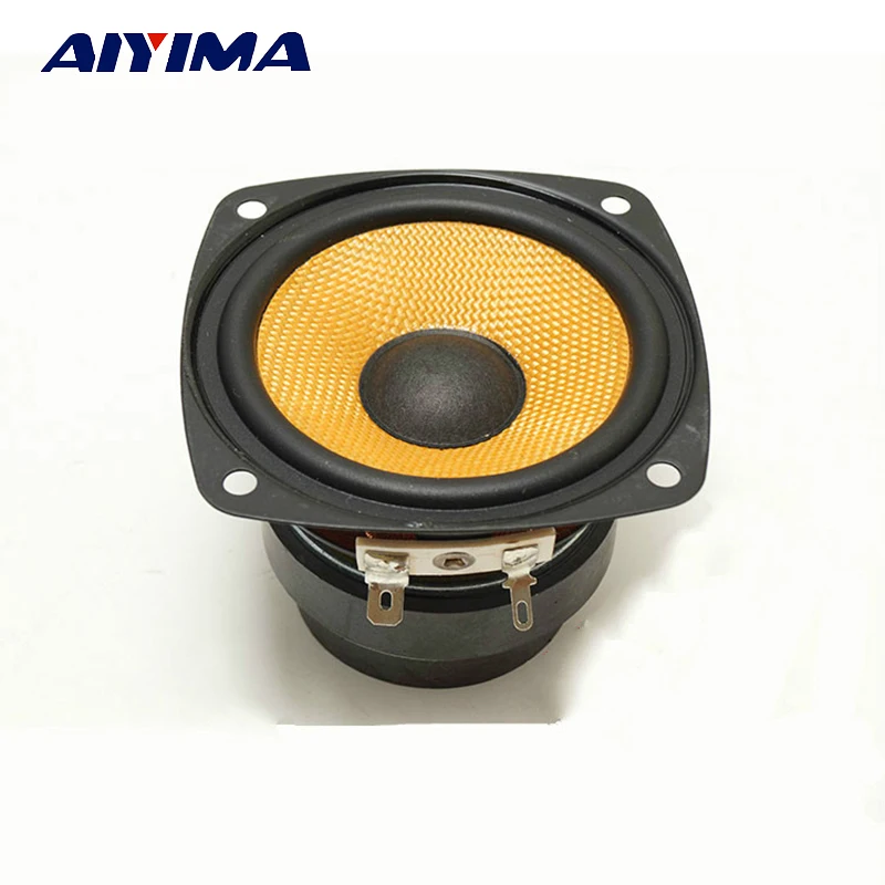 AIYIMA 2Pcs 3 Inch Audio Speaker HiFi 6Ohm 25W Full Range Speakers Double Magnet Loudspeaker Square For Desktop Amplifier DIY