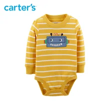 1pcs Robot embroidered striped collar Bodysuits clothing Carter’s baby boy Spring and Autumn Clothes 118I650