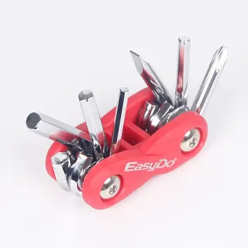 

Easydo 10 in 1 Bicycle Tool Kit 3 inch Screwdriver Wrench Set Flat Cross T25 Hex Allen Keys 2/2.5/3/4/5/6/8mm Rainbow Color