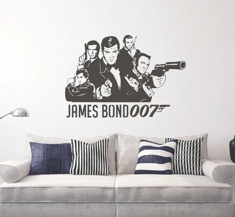YOYOYU ART DECAL JAMES BOND 007 Wall Carving Sticker Home Decoration Removable Wall Poster Y016