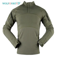 WOLFONROAD мужские тактические Футболки с длинным рукавом, страйкбол, военные армейские боевые футболки, мужские хлопковые охотничьи топы, футболки для походов
