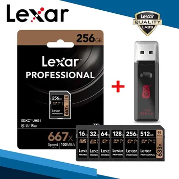

Lexar 256GB SD Memory Card UHS-I High Speed 128GB SDXC Flash Card U3 100MB/s Read 90MB/s Write 64GB Card HD Free Reader USB 3.0