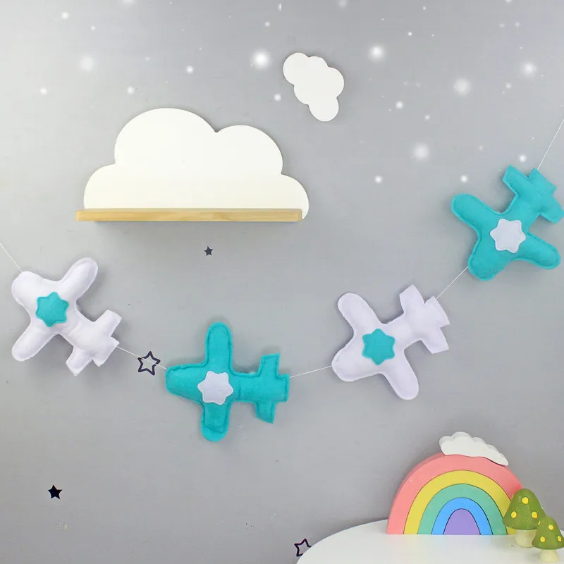 

Nordic Felt Airplane Garland Party Banner Kids Room Nursery Hanging Wall Decor Christmas Best Gifts Baby Shower Bunting Ornament