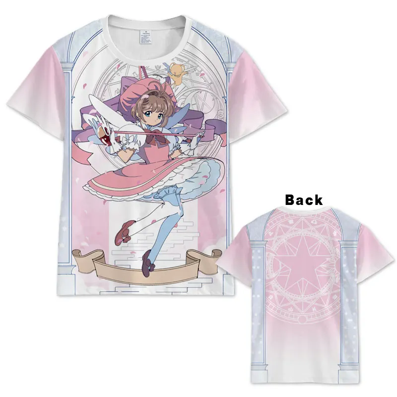 Аниме Cardcaptor Sakura Футболка Мужчины Женщины с коротким рукавом летнее платье