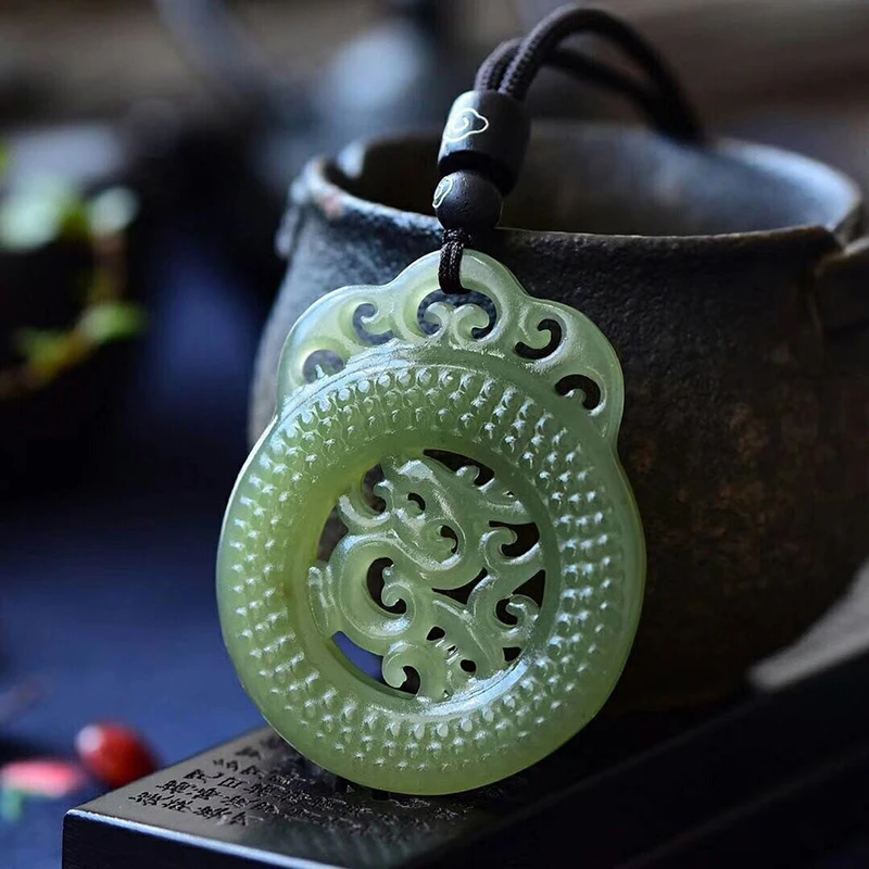 

JoursNeige Fine Hetian Natural Stone Pendant Carving Dragon Pendant Necklace Lucky Sweater Chain Necklace Health Fashion Jewelry
