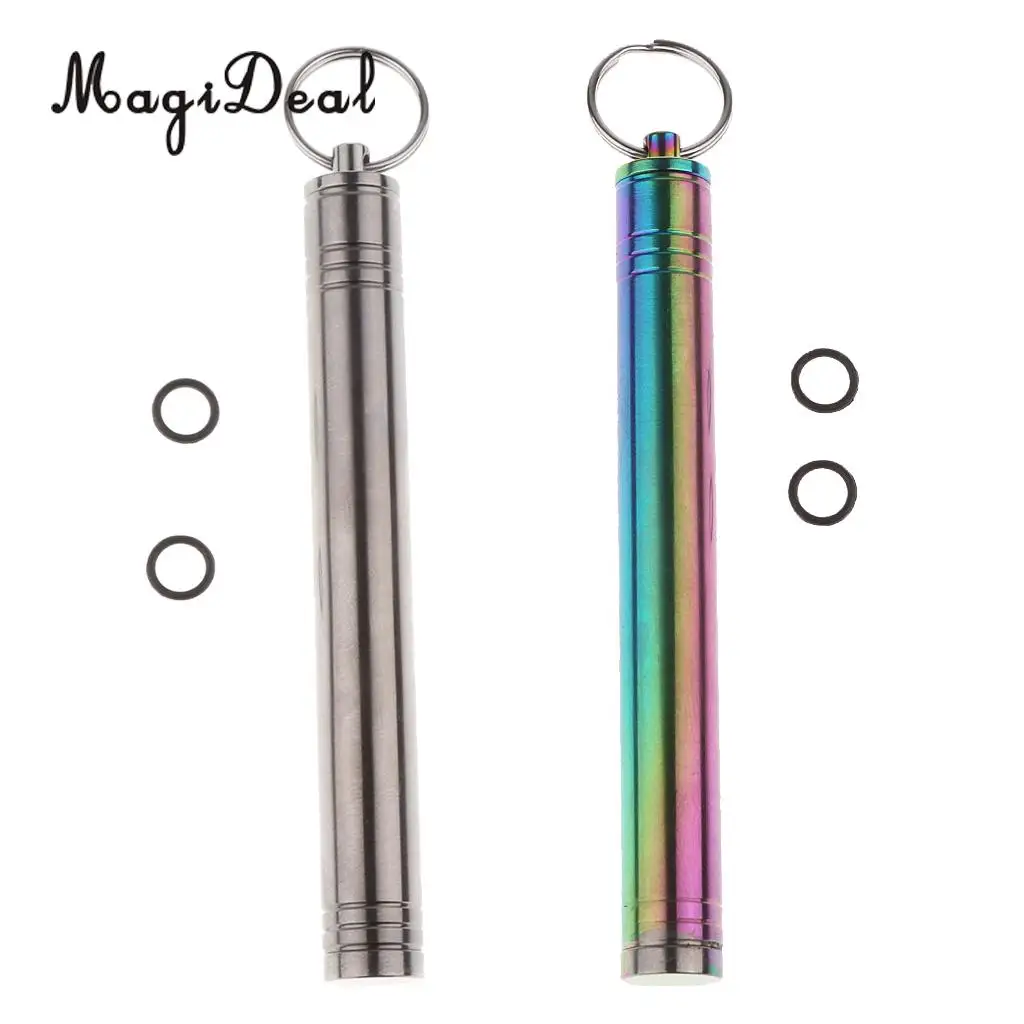 

MagiDeal Multifunctional Mini Waterproof Titanium Alloy Case Container for Toothpick Ear Pick Tablet Outdoor Camping