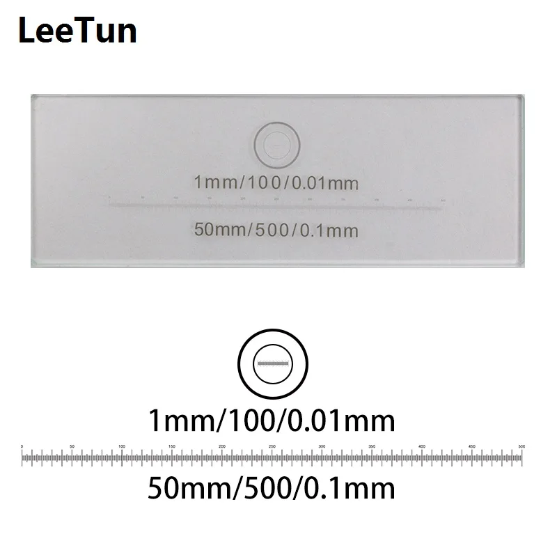 

100 x 0.1mm 500 x 0.01mm Calibration Slide Linear Scale Ruler Horizontal Ruler Stage Micrometer for Microscope
