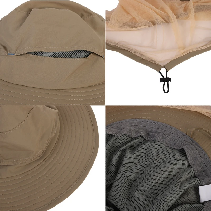 Круто! Для женщин Для мужчин ведро Кепки сетки крышка Anti Mosquito насекомыми быстросохнущая дышащая шляпа Открытый Рыбалка защитные аксессуары