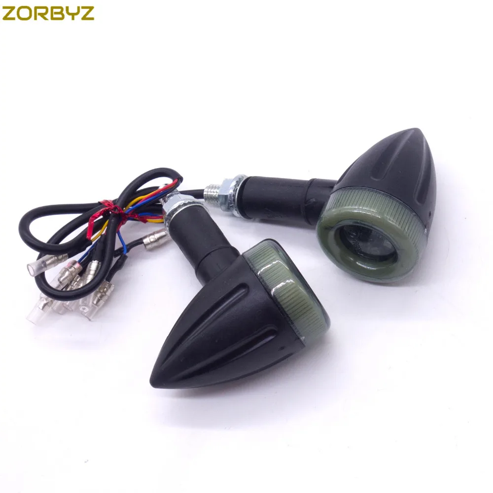 ZORBYZ 2X Универсальный черный мотоциклетный светодиодный Янтарный фонарь
