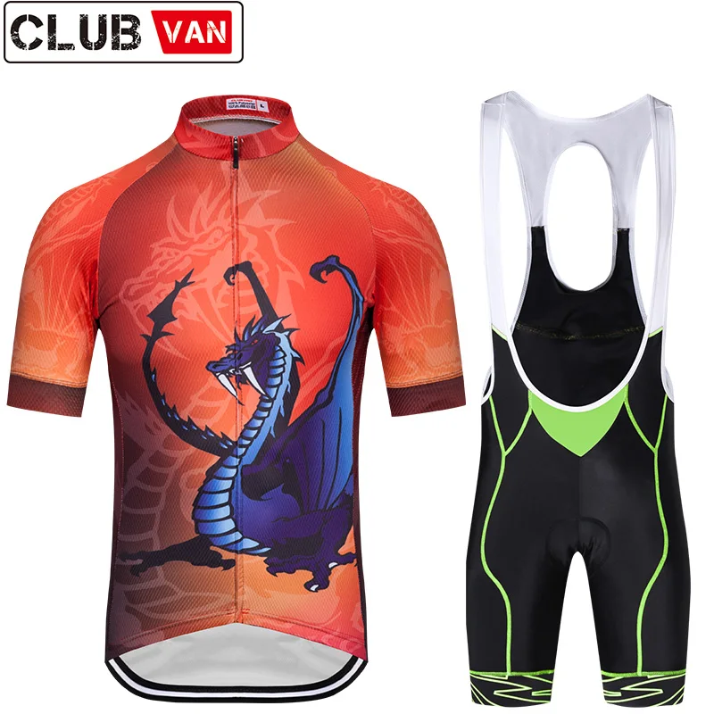 CLUBVAN Brand Short Sleeve Cycling set Maillot Ropa Ciclismo 2018 Racing Bike Clothing With Pro Bicycle Gel Pad Shorts For Man
