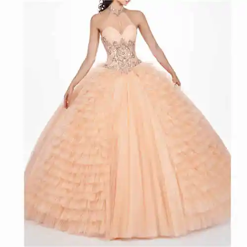 Excellent pars quinceañeras vertidos de 15 anos sweets Halter Appliques With Jacket vestidos de quinceanera dresses - Цвет: 2