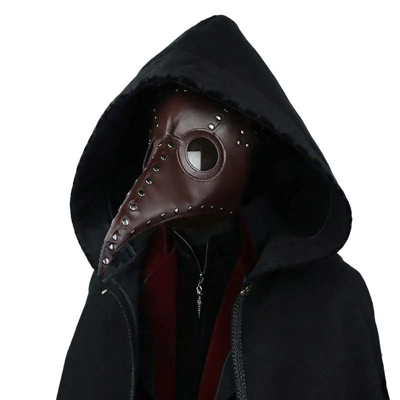 

Steampunk Faux Leather Dark Doctor Masks Medieval History Death Bird Long Beak Masks Halloween Carnival Costume Props Face Mask