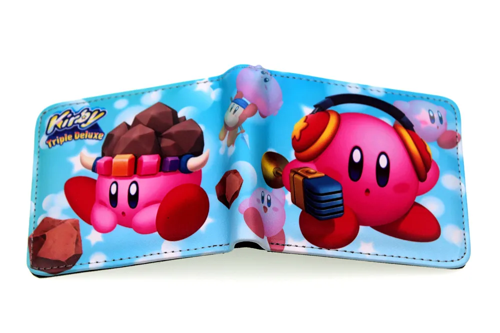 Nintendo Game Kirby Star Allies Pu короткий кошелек Двойные Держатель для кредитных карт с фотографиями держателя слоев кожи мальчиков девочек монета карман на молнии мультфильм кошелек