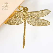 Ретро китайский стиль золотые полые стрекозы металлические закладки каваи канцелярские книги клип офисные аксессуары Школьные принадлежности