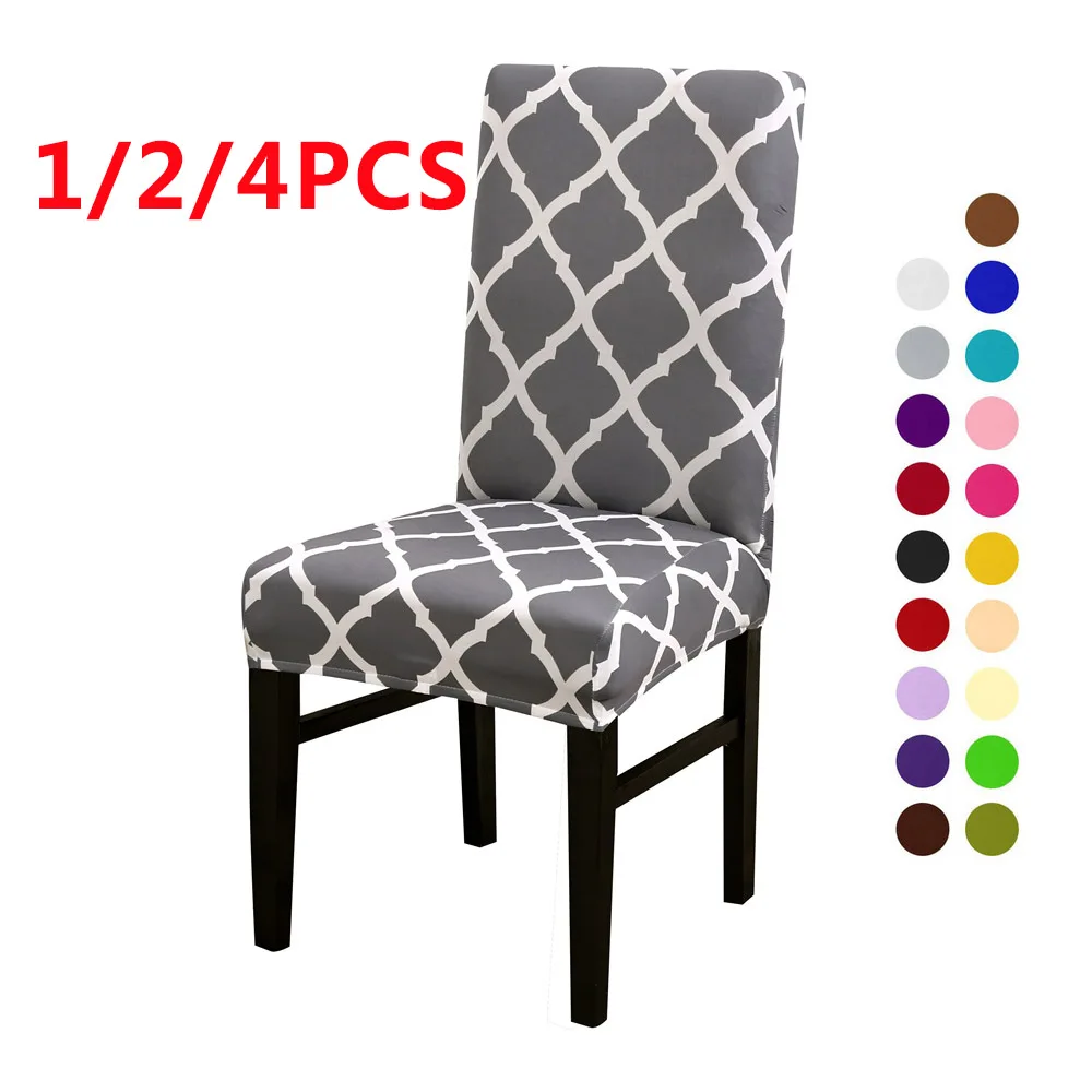 

1/2/4pcs Geometric Printed Chair Cover Washable Removable Big Elastic Seat Covers Slipcovers Stretch Used For Banquet Hotel Home