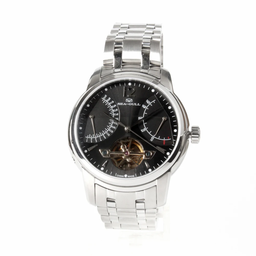 

Seagull Power Reserve 45 Hours Retro Flywheel Skeleton Retrograde Date Business Self Wind Automatic Mechanical Men's Watch