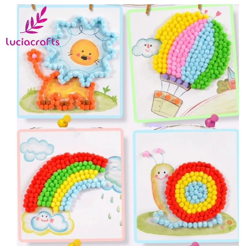 Lucia crafts 288 шт./лот 10 мм Разноцветные помпоны мягкие шарики-Помпоны DIY Швейные Свадебные Скрапбукинг Аксессуары для декора K0405