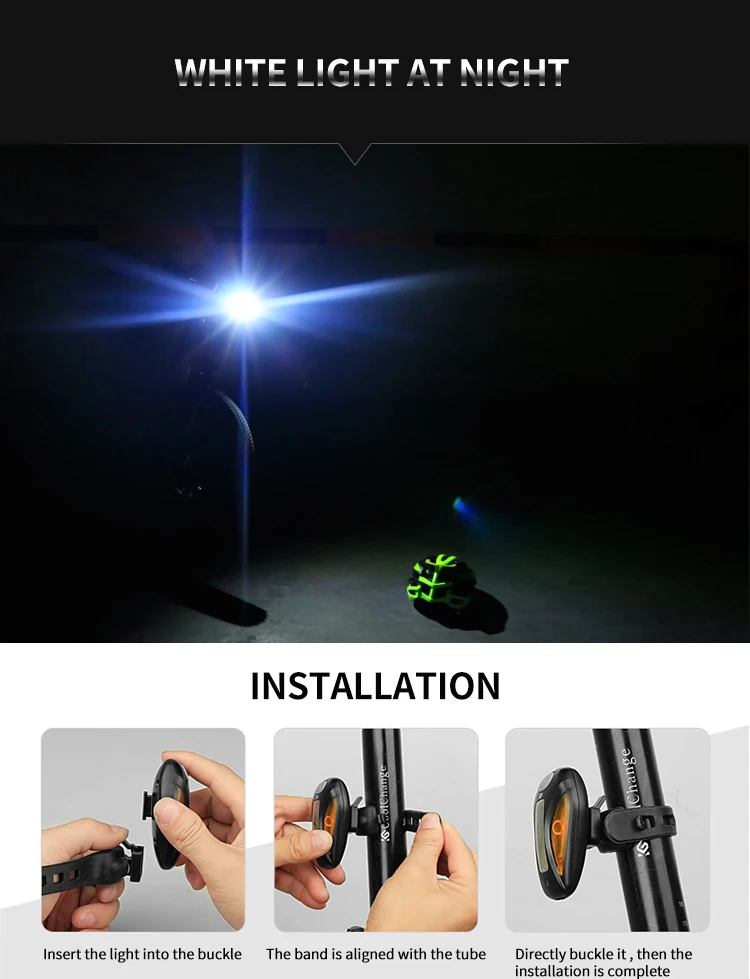 Flash Deal Cycling CoolChange Mountain Bike Headlight Taillight Road Bike Riding Equipment Accessories USB Charging Bicycle Warning Lights 9