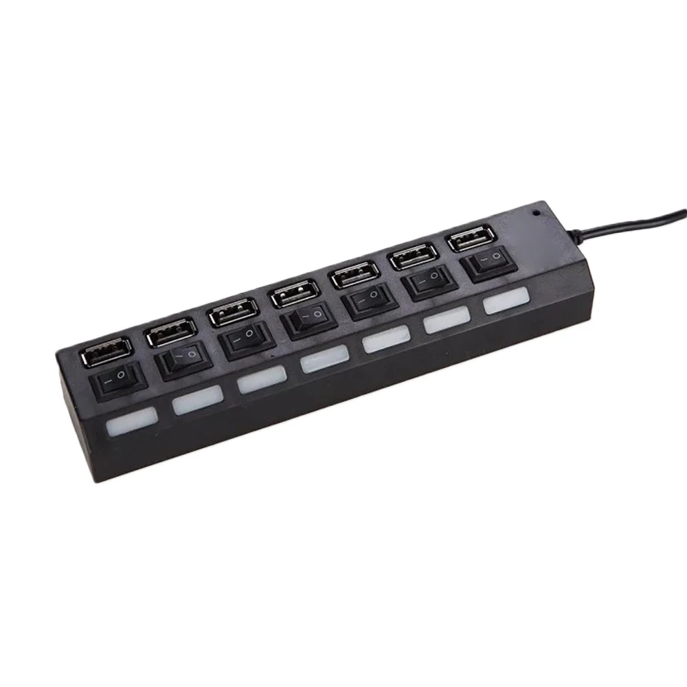 7Ports 4/7 портов адаптер концентратор USB 2,0 адаптер с переключателем ВКЛ/ВЫКЛ для компьютера разветвитель розетка Высокая скорость - Цвет: 7Ports