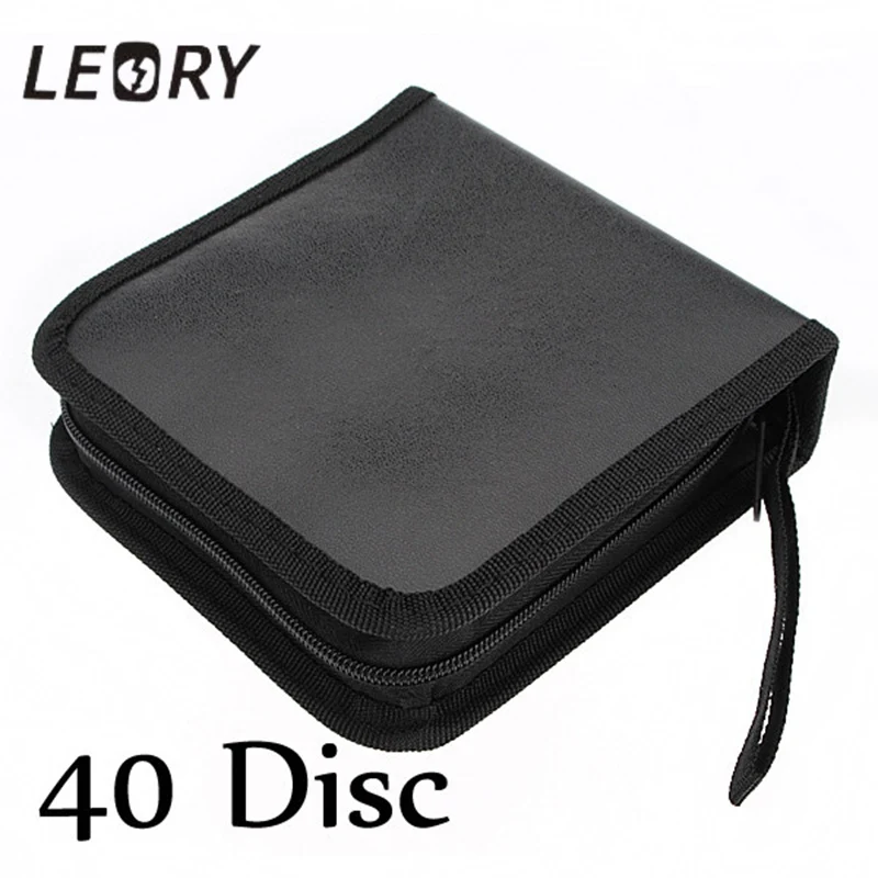 LEORY Black 40 Disc CD DVD Case Wallet Cover Bag Box Carry Case Storage Holder Organizer Sleeve