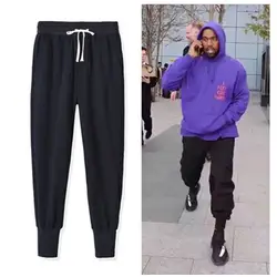 Обтягивающие черные повседневные спортивные штаны, мужские брюки мужские панк джоггеры Kanye хип-хоп брюки Гаремные Брюки