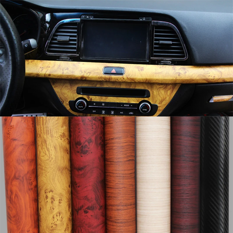 30*120CM PVC Car Wrap Furniture Wood Grain Car Film Internal Stickers Waterproof Self-adhesive Car Sticker Car Styling
