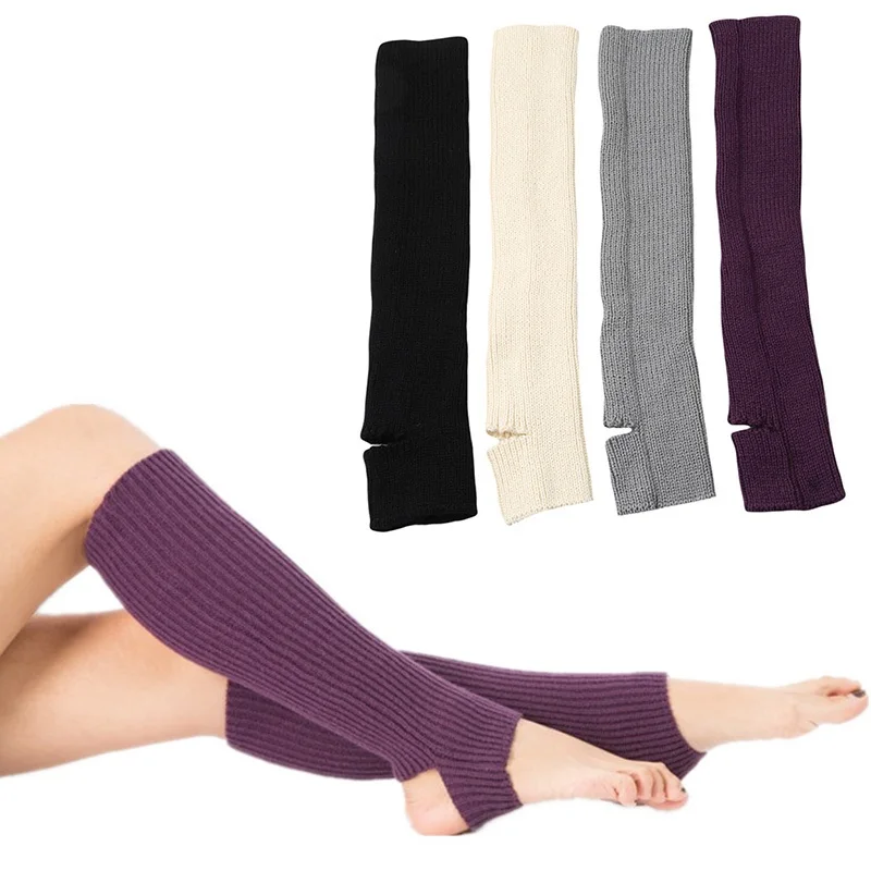 

Woman Leg Warmer Gym Fitness Dance Leg Foot Protecter Leggings Female Exercising Keep Warm Long Knitting Elastic Stockings