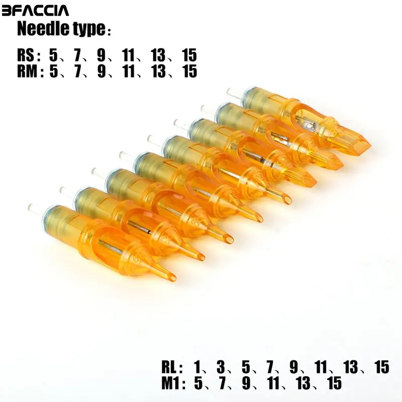 

Bfaccia 20PCS Revolution Tattoo Needle Permanent Makeup Cartridge Needles For Tattoo Machine Kit Eyebrow Needle 5/7/9/11/14RL RM