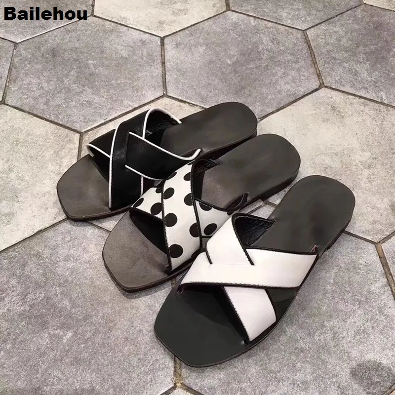 Bailehou/2019 г. летние женские шлепанцы лаконичные сандалии для отдыха однотонные без