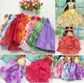 

10 Pcs Party Wedding Dress Princess Gown Dress Clothes Gown For doll