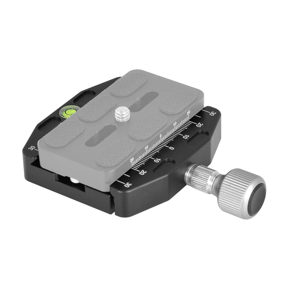 Andoer CL-70N алюминиевый сплав 70 мм быстроразъемный QR Plate Clamp 3/8-inch w/1/4-inch Adapter& Bubble Level для Arca Swiss Benro