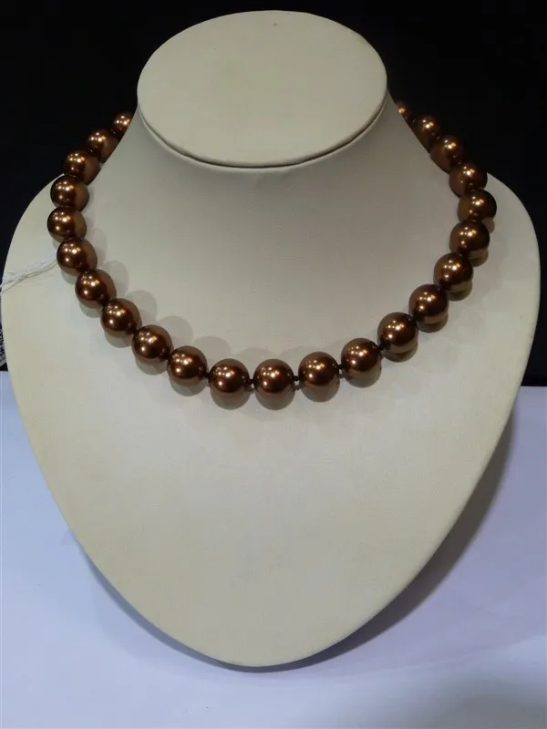 

lady's Jewellery 14mm Pretty tribe Multicolor South Sea Shell Pearl NecklaceHalsketten Big Sweater chain Golden silver